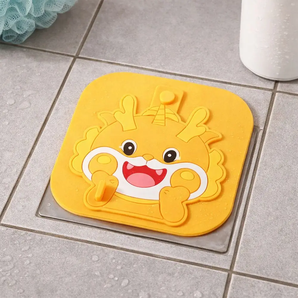 Silicone Sewer Floor Drain Cover Cartoon Anti Odor Floor Drain Pad Anti-blocking Anti-insect Kitchen Sink Strainers