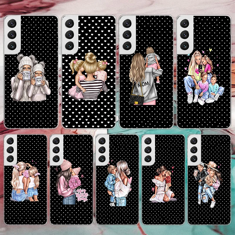 Fashion Family Mother Mom Baby Soft Phone Case For Samsung Galaxy M12 M21 M30S M31 M32 Note 20 Ultra 10 Lite 9 8 J4 J6 Plus + M5