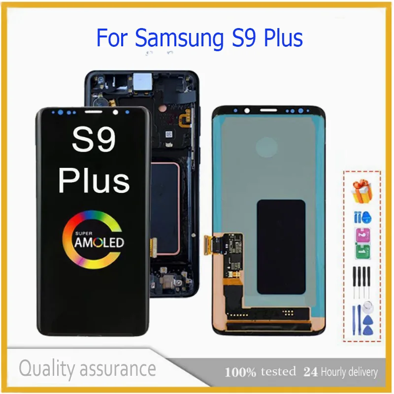 OLED Quality S9+ LCD For Samsung S9 Plus G965 G965F G965U LCD Display Touch Screen Digitizer with Frame Replacement