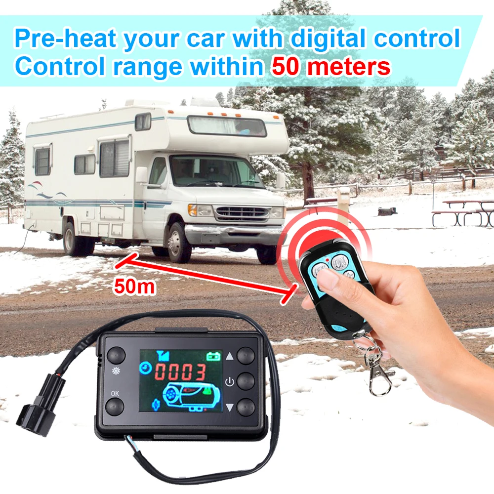 12v Autoverwarming Lcd Schakelaar Controller Lcd Schakelaar Compatibel Met Auto Lucht Diesel Heater Parkeerverwarming Zwart Met Afstandsbediening