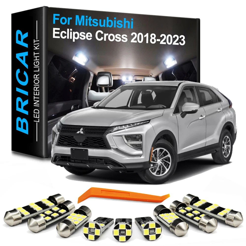 Brlcar 11Pcs Canbus Vehicle Indoor Lamp For Mitsubishi Eclipse Cross 2018 2019 2020 2021 2022 2023 Interior LED Bulb Light Kit