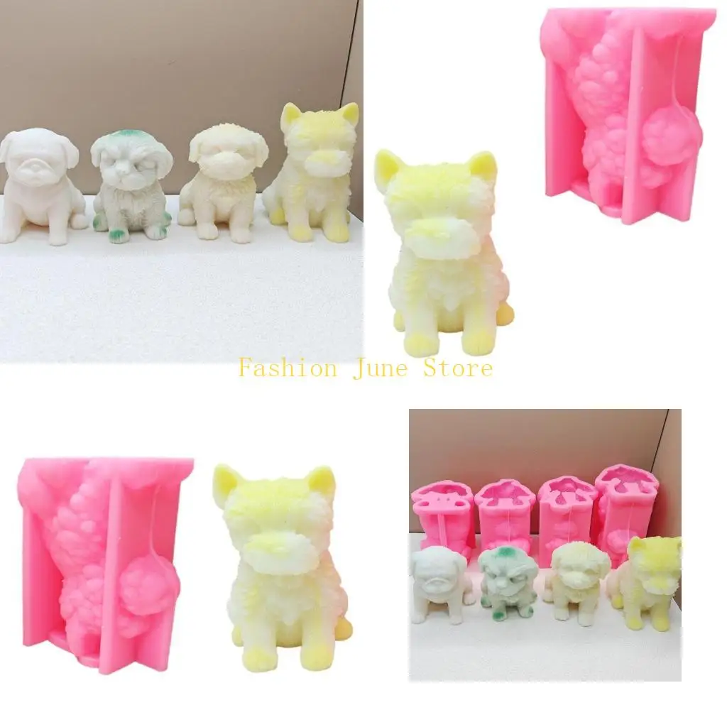 N5KA Sitting Dog Silicone Ornament Mould Handmade and User Friendly Silicone Dog Mold for DIY and Soap Making