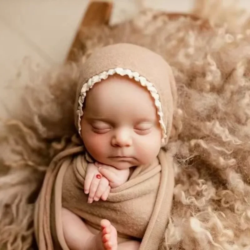 Fotografie Accessoires Casual Effen Kleur Katoenen Kant Gebreide Tether Hoeden Baby Meisje Jongen Schattige Modellering Caps Schieten Rekwisieten