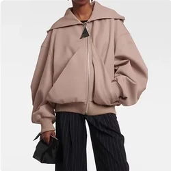 Women's Hooded Loose Sweatshirt, Big Pocket Zipper Decorative Jacket Top + High Waisted Wide Leg Casual Pants, Fall, New ,y2k