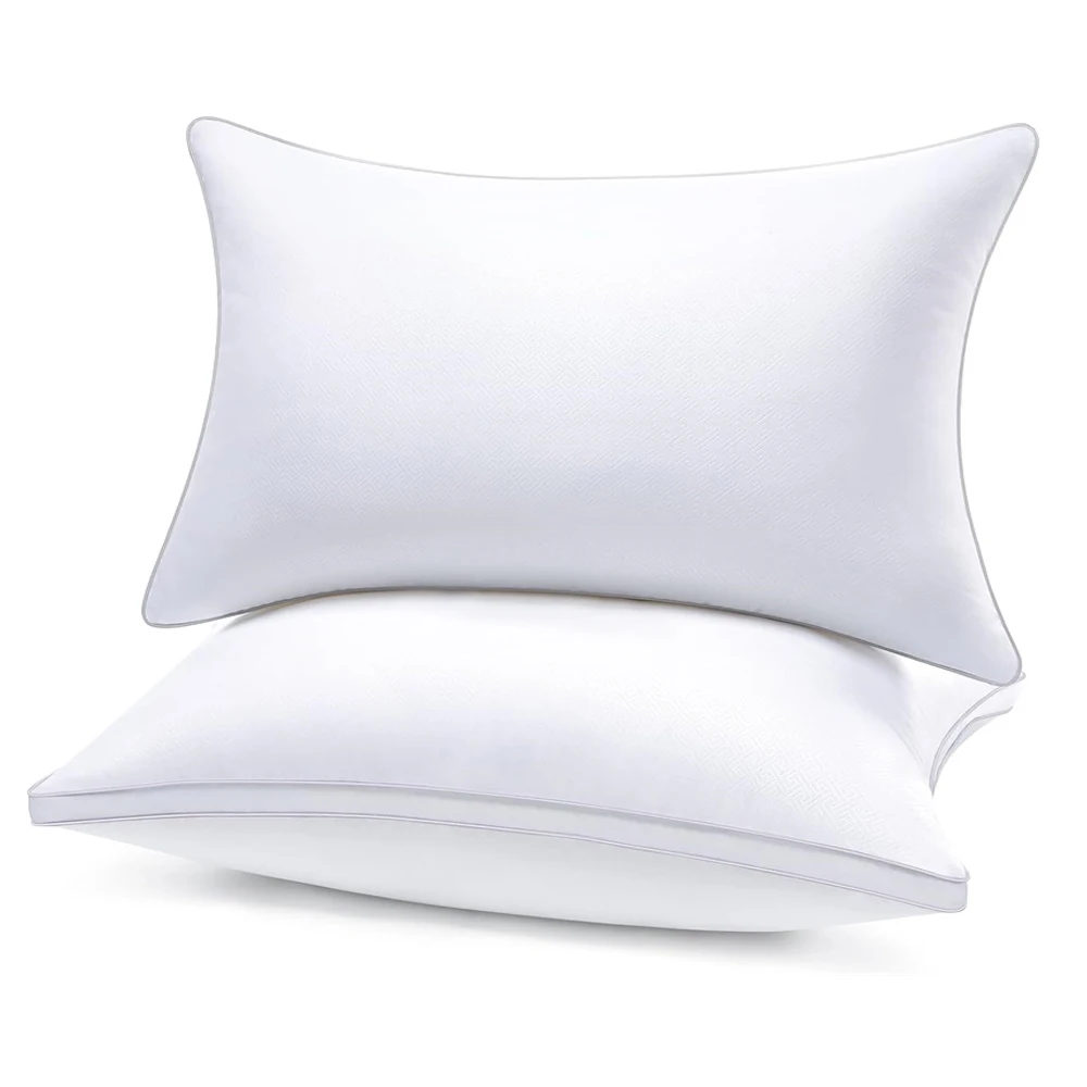 

2Pcs 100% Goose Feather and Down Pillows with 100% Cotton Shell, Bed Pillows for Sleeping Hotel Collection Pillows Set of 2 Soft