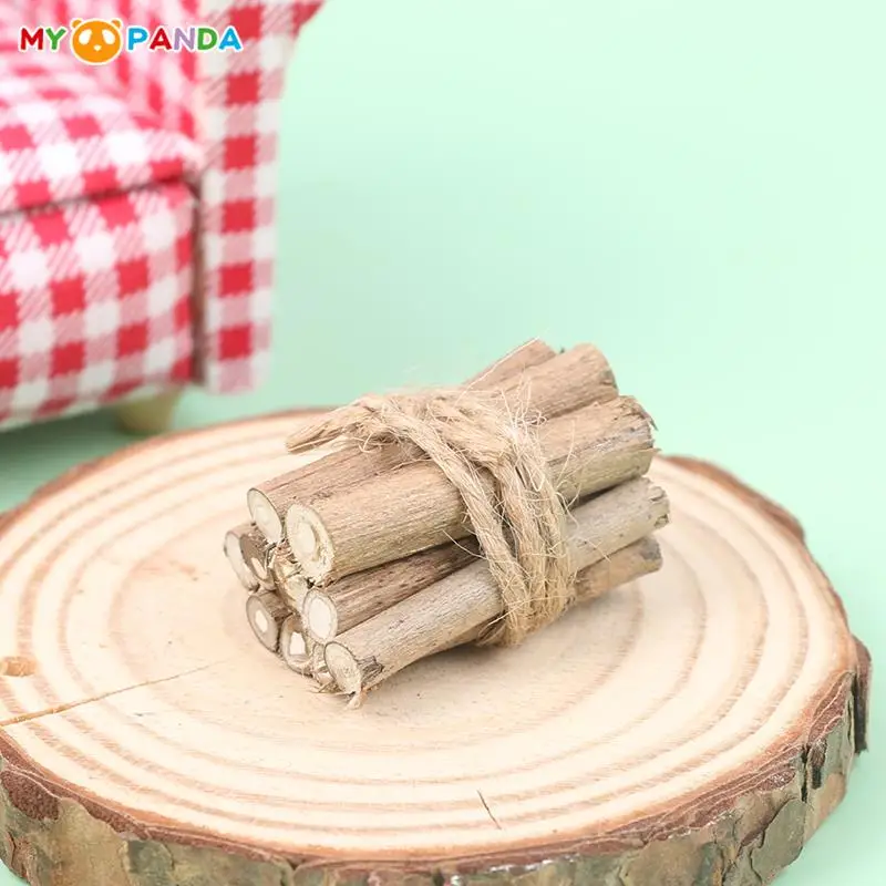 Dollhouse Miniature Simulation A bundle of Firewood Mini Firewood Model for DIY Winter Doll House Life Scene Decor Accessories