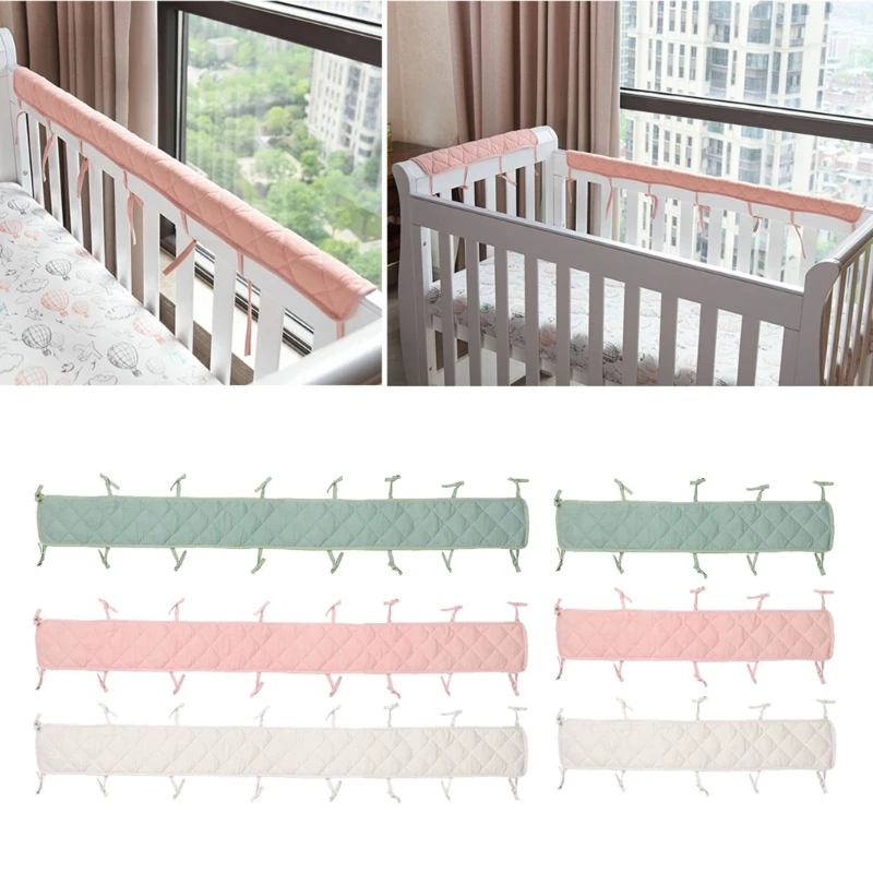 

Cotton Thick Baby Crib Bed Guardrails' Protector Crib Bumper Strips For Newborn Baby Safety for Protection Bumpers W3JF