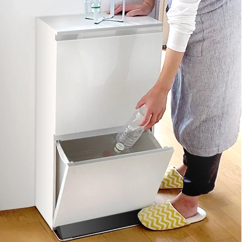 

Living Room Trash Can Kitchen Compartment Sink Sorting Plastic Recycling Trash Can Rectangle Storage Cubo Basura Kitchen Items