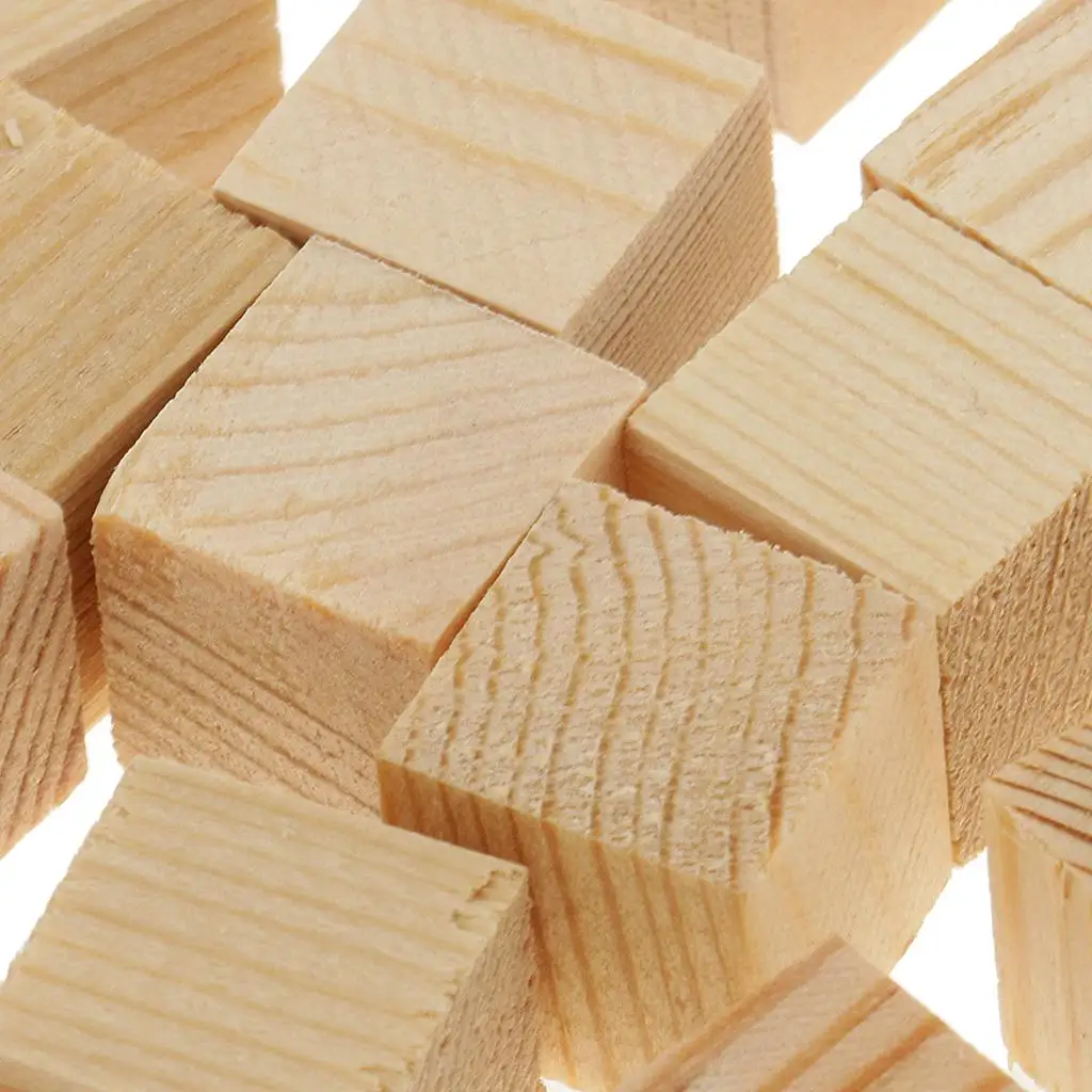 5-6 Pak Hout Kubus Blokken Puzzel Onafgewerkte Houten Stukken Voor Ambachten 15Mm 20