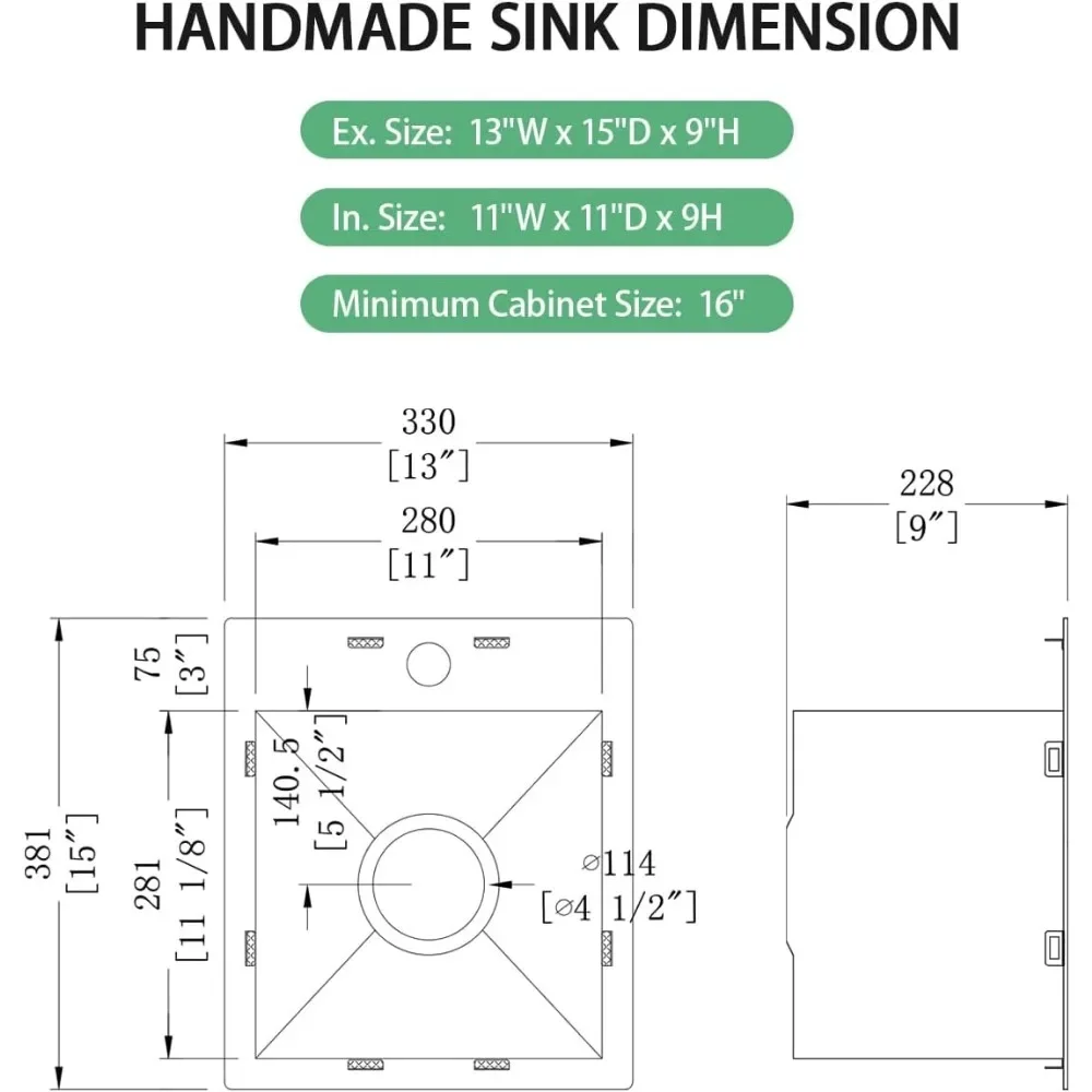 Imagem -04 - Pequeno Preto Kitchen Bar Sink Único Bowl Workstation ao ar Livre 13 x 15 x Franic