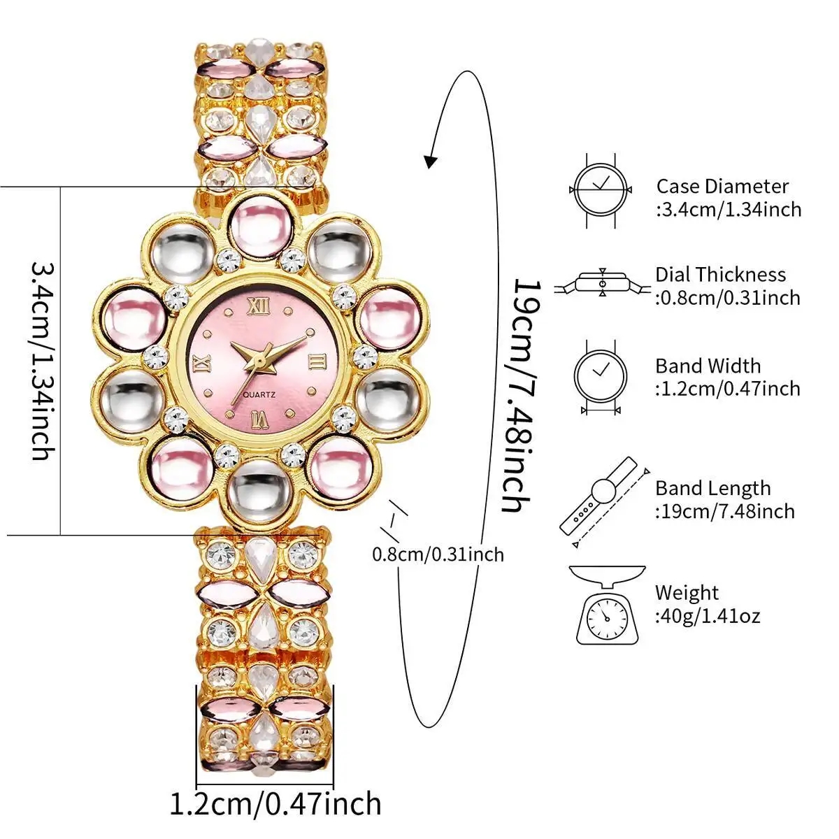 4 шт./компл., роскошные женские кварцевые часы со стразами и цветами, элегантные женские наручные часы Reloj Mujer, часы для девочек, подарок (без коробки)