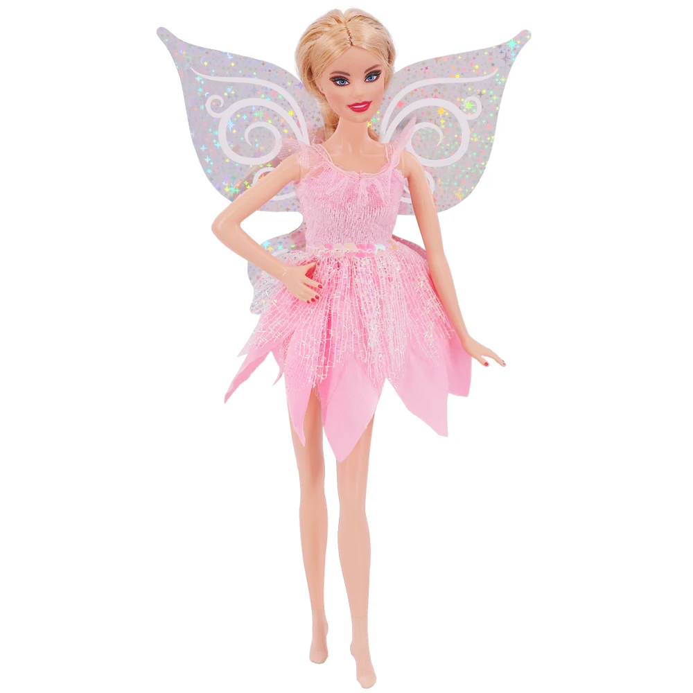 Ubrania dla Barbie ElfQueen piękna sukienka kolorowe skrzydła motyla 11,8 cala 28 cm ubranka dla lalek dla dzieci bajkowe postacie