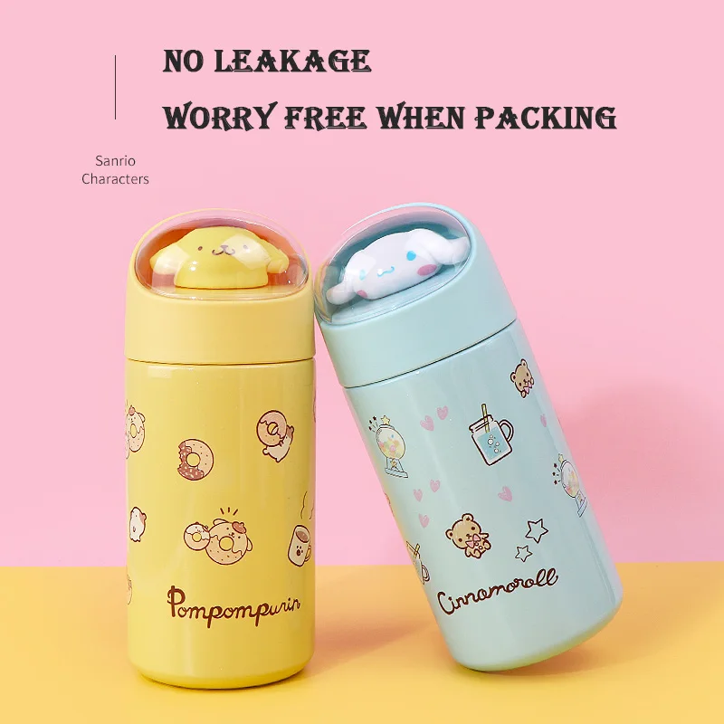 

Официальный термос Cinnamoroll Pikachu Hello Kitty, 300 мл, чашка-термос из нержавеющей стали с соломинкой, сохранение на холод, 12 часов, милый подарок