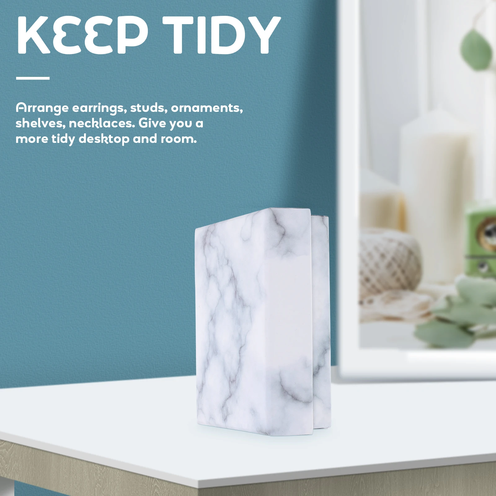 

8Pcs Marble Pattern Jewelry Storage Boxes Exquisite Craftsmanship Multifunctional Organizer Necklace Ring Display