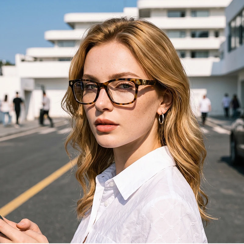 Fashion Anti Blue Light Glasses Thick Square Frame Unisex Computer Eyeglasses
