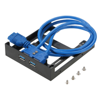 USB 3.0 Front Panel Hub 2 Port Expansion Bay 20 Pin to USB3.0 60cm Bracket Adapter Cable for PC Desktop 2.5\