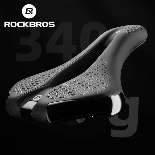 ROCKBROS-sillín de bicicleta suave, transpirable, ligero, asiento de bicicleta con absorción de impacto, antideslizante, accesorios para bicicleta de montaña