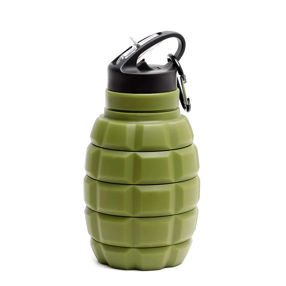 Outdoor Hiking Running Bottle Water Cup Folding Cup Portable Water Bottle Cycling Bottle Grenade Cup Sports Hunting Bottle