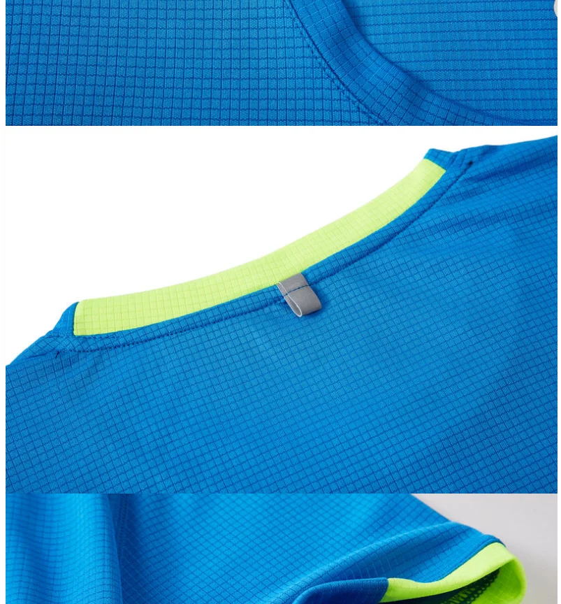 Schnell trocknendes Rundhals-T-Shirt mit kurzen Ärmeln, atmungsaktives Fitness- und Freizeit-Team-Laufshirt für Männer und Frauen – Detail 8