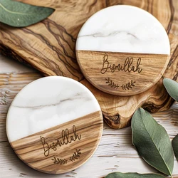 Bismillah Coaster suhoor Iftar Muslim Islamic Ramadan Kareem Eid Mubarak housewarming wedding table decoration sign gift Present