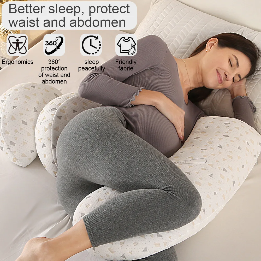 Pregnancy Pillow Multifunctional Pregnant Pillow Soft H-shaped Breastfeeding Cushion Side Sleeping Pillow with Abdominal Support