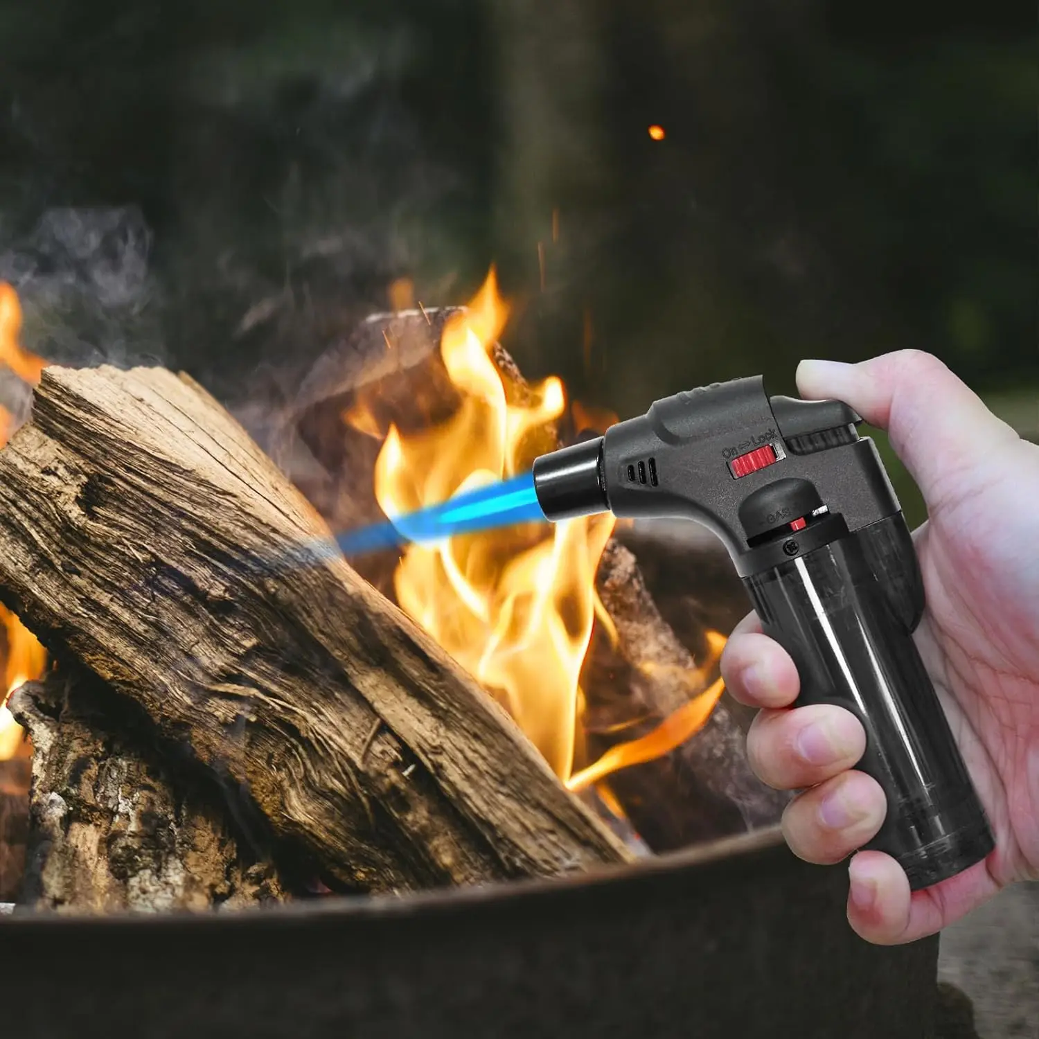 1/8er-Pack Fackelfeuerzeuge, Jet Flame, Butangas, nachfüllbare, winddichte Mini-Feuerzeuge für Kerzen, Kamin, Grill, Küche, Grill