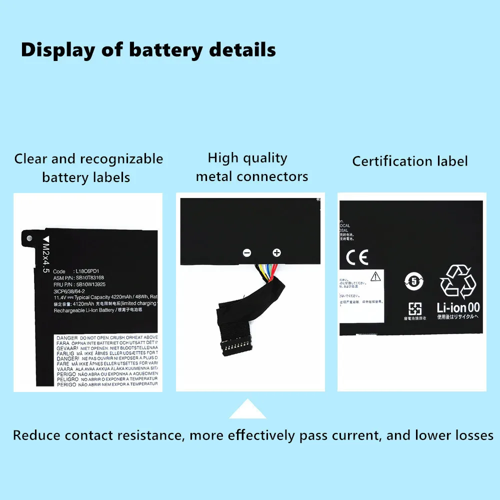 L18C6PD1 Laptop Battery for Lenovo ThinkPad X390 X395 L18M6PD1 X13 1st Gen (2020) Series TP00106A L18D6PD1 TP00106B L18M6PD2