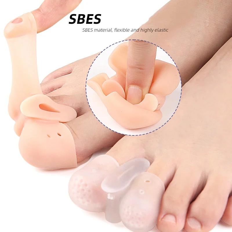 Forefoot pad Double-hole Toe Separator Big Toe Bone Overlapping Toe Separator Soft anti-friction Toe Guard Toe Clamp Big Toe Pad