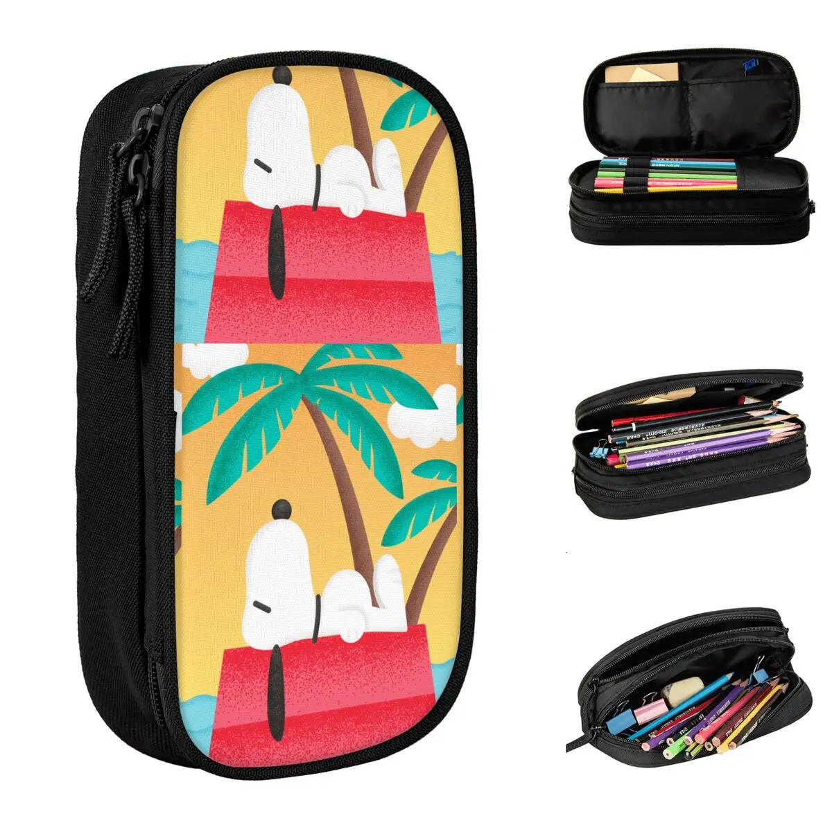 Snoopy Tropical Deco Dreams Pencil Case Fashion Pen Box Bags Student Big Capacity Office Cosmetic Pencilcases