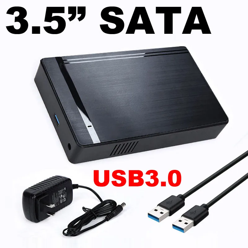 

USB 3.0 3.5" HDD SATA Case Box 6Gbps External Hard Drive For 3.5 inch HDD Enclosure with 12V Power Adapter Support 16TB