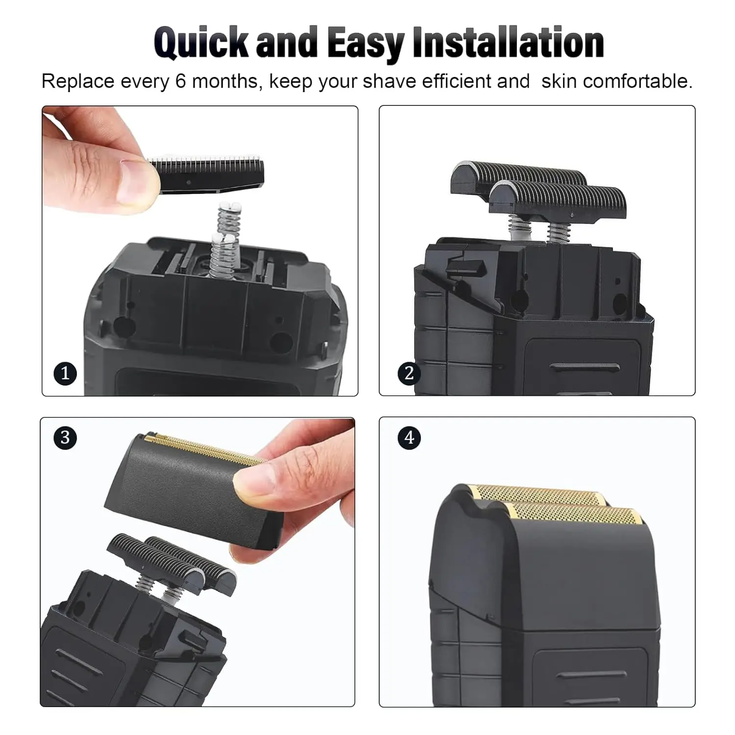 Replacement Foil & Cutter Bar Assembly Compatible For Wahl 5 Star Series Vanish Shaver 8173-700 Razor Head Blade