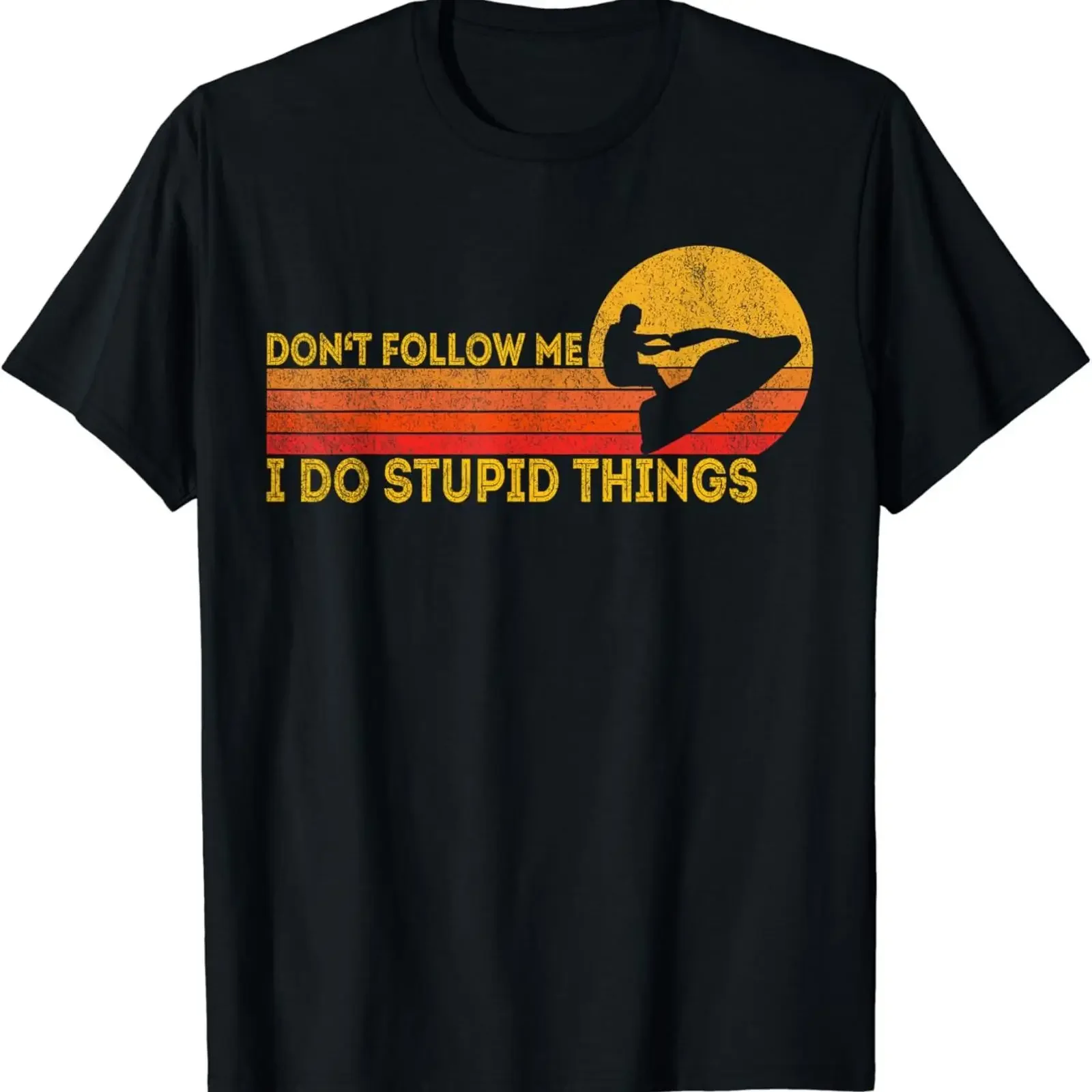 Funny Retro Jet Ski Jetski skier Vintage T Shirt vintage Washed fashion Stretched Stylish Comfortable Soft Casual Versatile