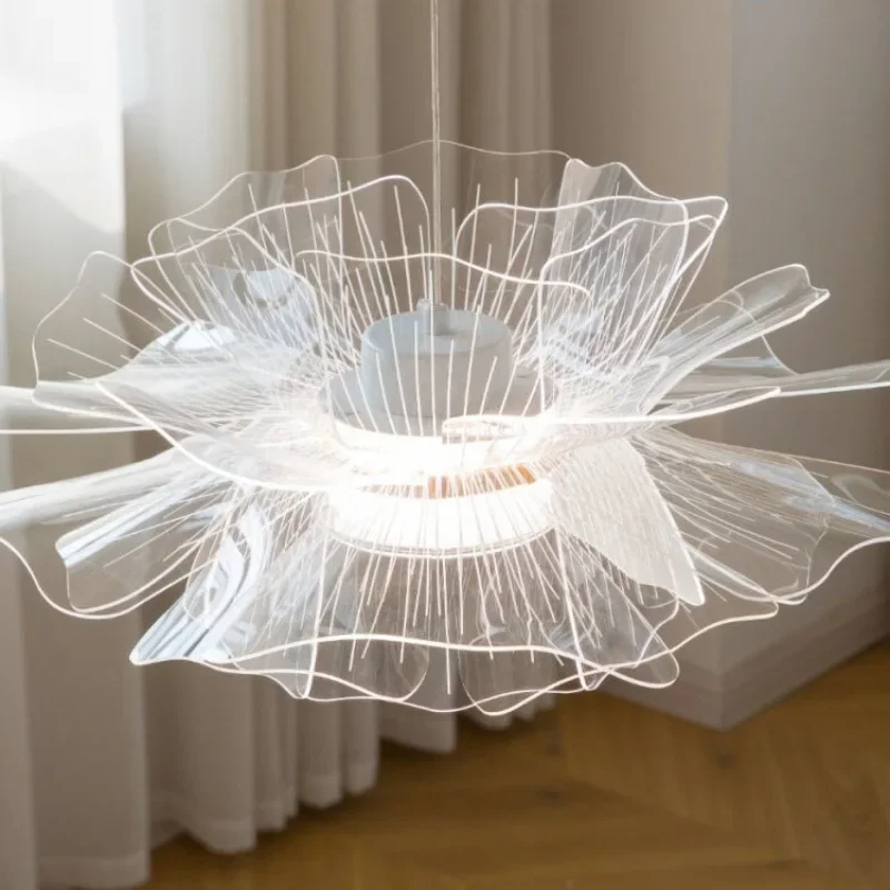 Lampes suspendues d'art de pétale minimaliste italien, salle à manger, lustre pour chambre à coucher, bar, lampe à LED, luminaires de décoration intérieure