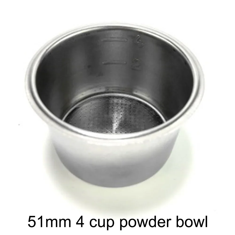 Filter Handle Coffee Powder Bowls Coffee Handle Bowls 304 Stainless Steel 51mm Accessoires Silver Color Portable
