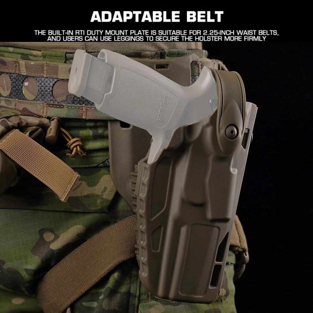 Tactical Right Hand Gun Holster For P320 M17/M18 Quick Pull Hunting Combat Airsoft Holster With QLS Drop Leg Platform Belt Gear view 6