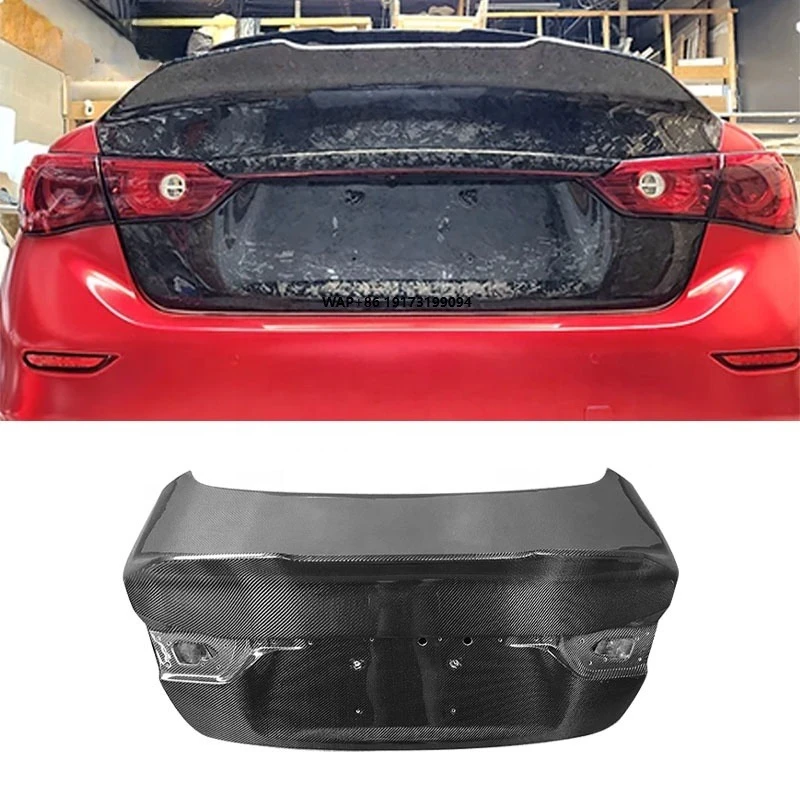 

V2 Style Carbon Fiber Rear Trunk for Q50 2014-2018 Carbon Fiber Rear Trunk Perfect Fitment Hood