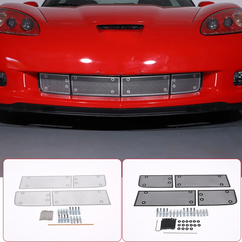 

Для Chevrolet Corvette C6 2005-2013 Серебристая решетка радиатора автомобиля из нержавеющей стали декоративная сетка аксессуары для модификации внешней части