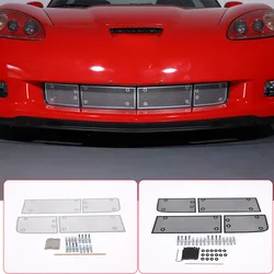 For Chevrolet Corvette C6 2005-2013 Stainless Steel Silver Car Front Grille Decorative Mesh Exterior Modification Accessories