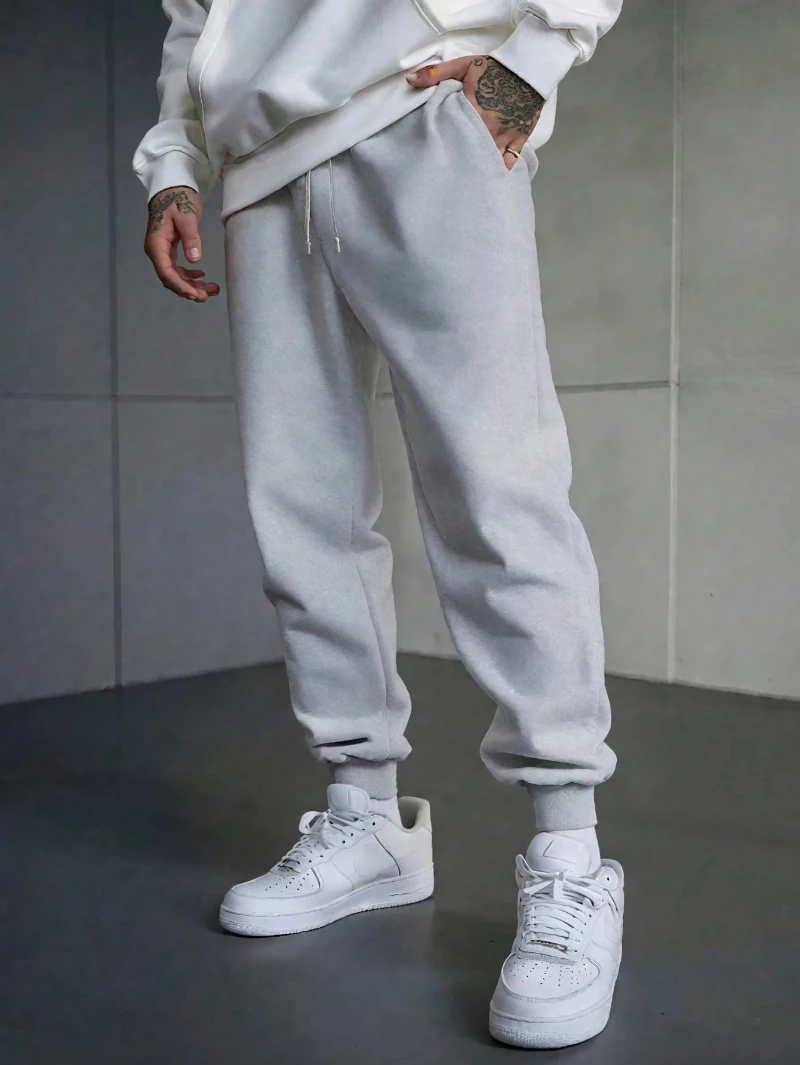 

Sports Men Women Y2K Drawstring Waist Solid Color Sweatpants Long Printed Sweatpants Plain Black Fitness Basics Fall Clothes