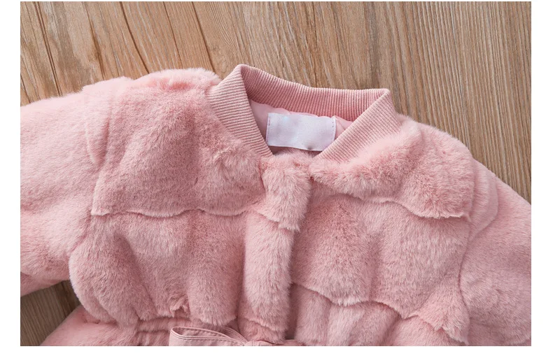 Children\'s clothing girls autumn and winter new coat girl baby Korean version thickened sweater children\'s top imitation fur