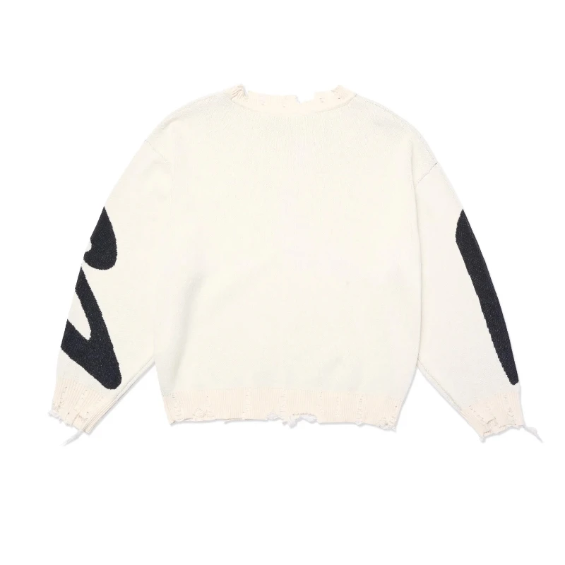 

Осень и зима, новинка Y2K, уличная мода, повседневная толстовка с капюшоном, модная Harajuku, готический вязаный свитер с круглым вырезом в стиле хип-хоп