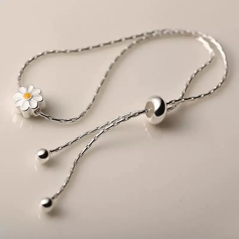 925 Sterling Silver Bracelets for Women Men String Accessories Trend Flower Pendant Party Jewelry Gift