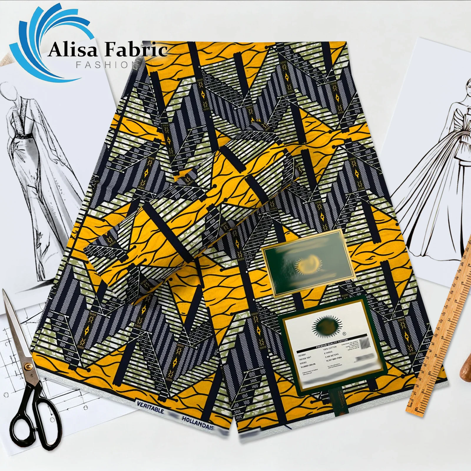 

2025 новый дизайн, африканская ткань, 100% хлопок, 6 ярдов, высокое качество, настоящая гарантированная нигерийская ткань для мужчин и женщин