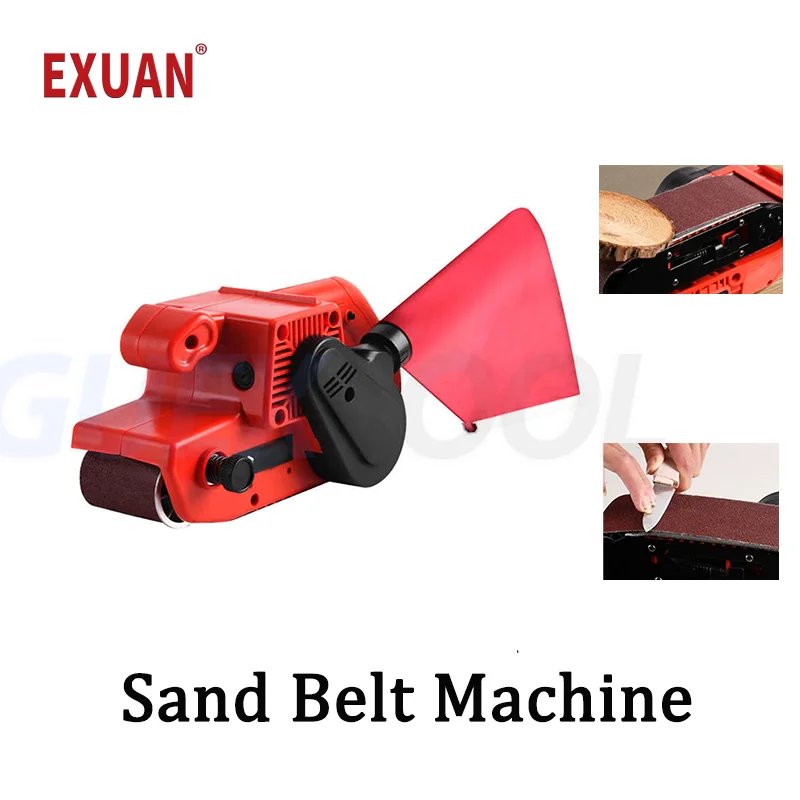 

Electric Sand Belt Machine Portable Belt Sander Red Sandpaper Machine Powerful Sanding Tools Polisher Miniature Grinding Machine