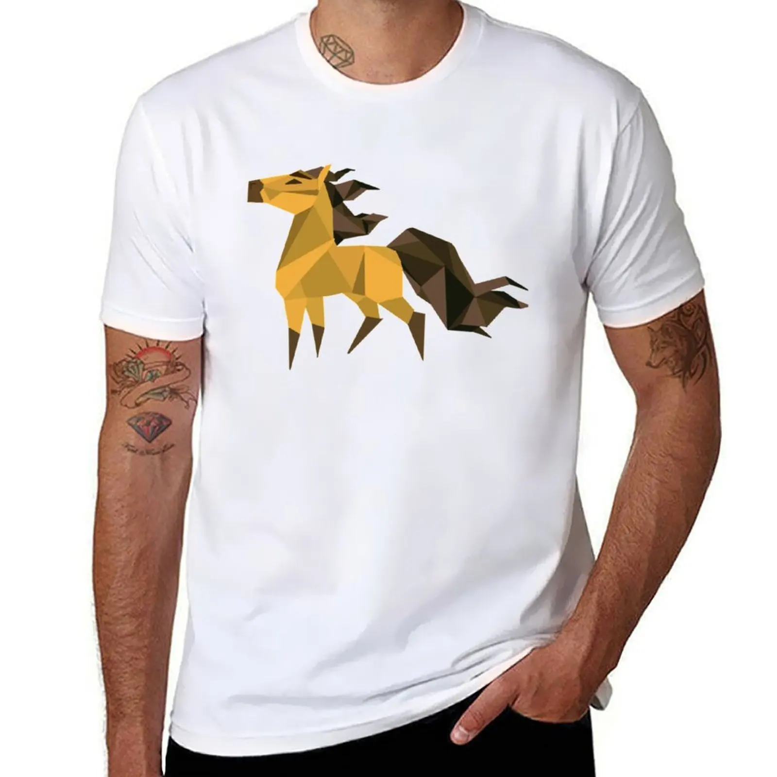 

Spirit stallion of the cimarron-low poly (Spirit) T-Shirt anime t shirts oversize t shirt man designer T-Shirt