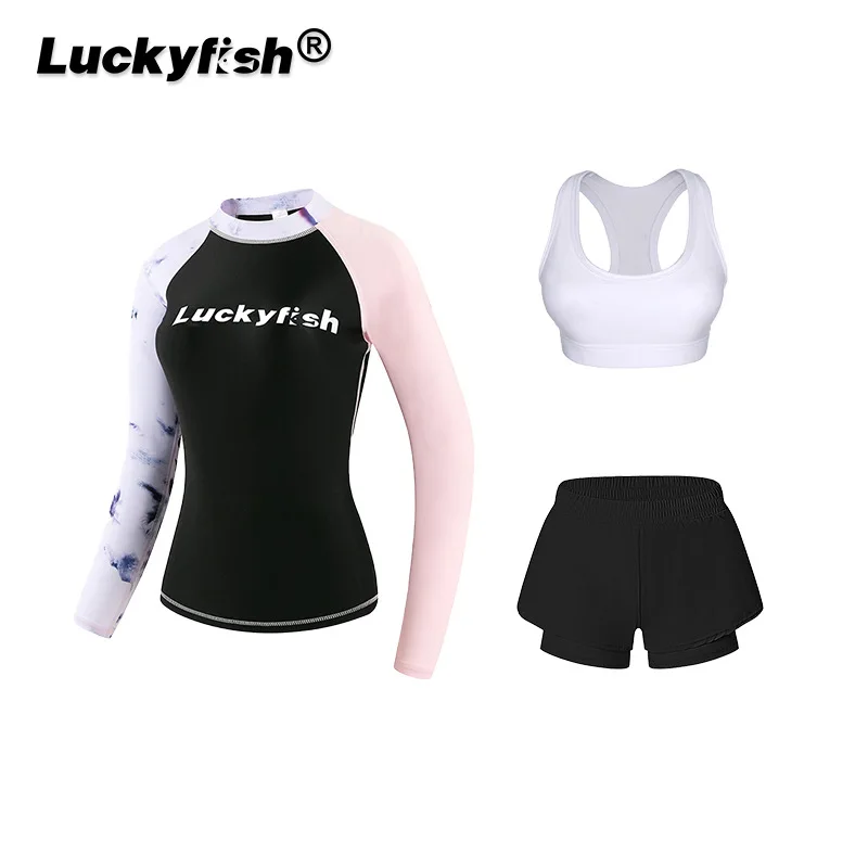

Women UPF50+Quick-Dry Spandex Water Sports Beach Surfing Swim Shirt Vest Skirts Sun Protection WaterProof Bathing Rash Guard