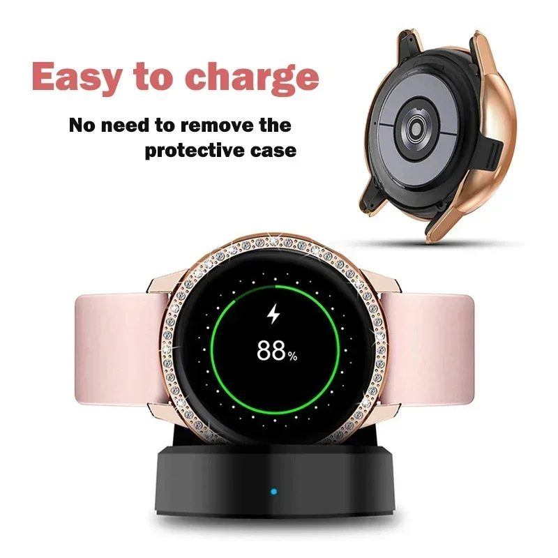 40mm 44mm PC Screen Protector Case Compatible for Samsung Galaxy Watch Active 2 Luxury Protection Watch Case Diamonds Protector