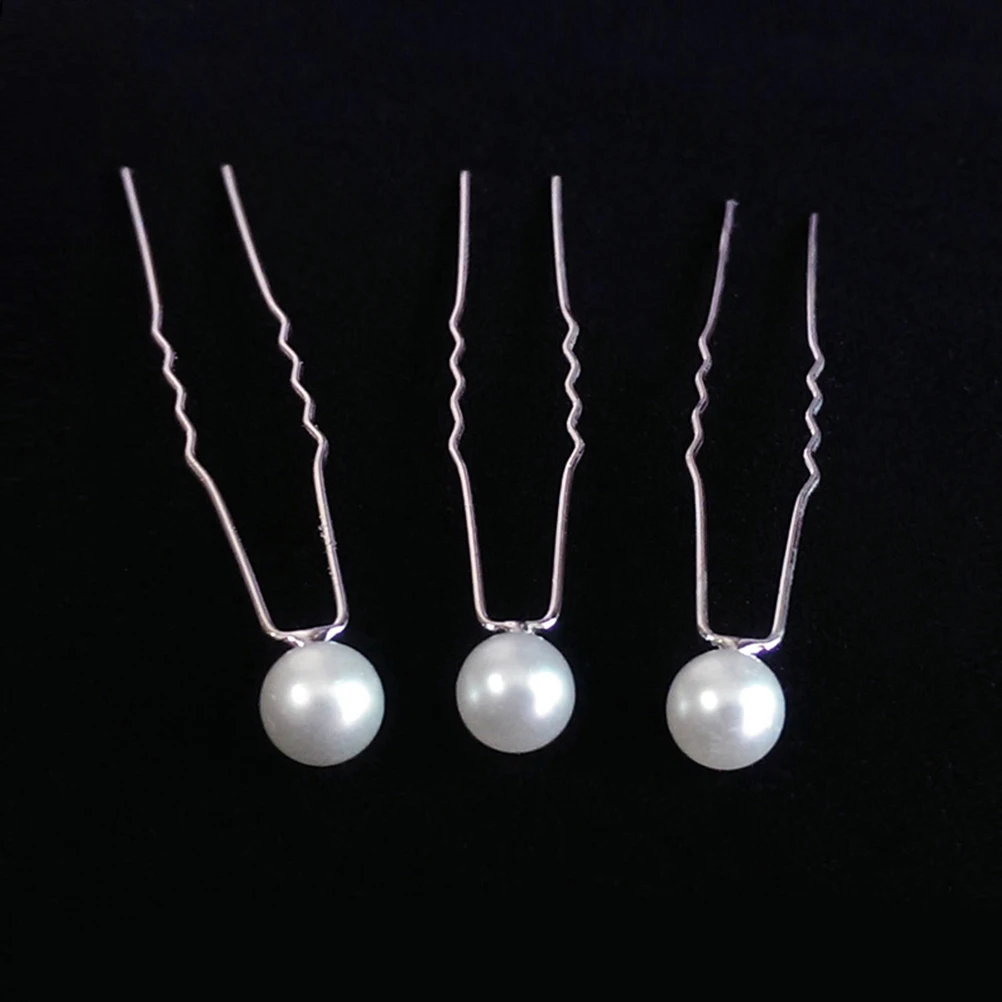 

20pcs Pearl Hairpin Elegant U Shaped Wedding Woman Female Accessories Decorative Durable Travel Lightweight Safe