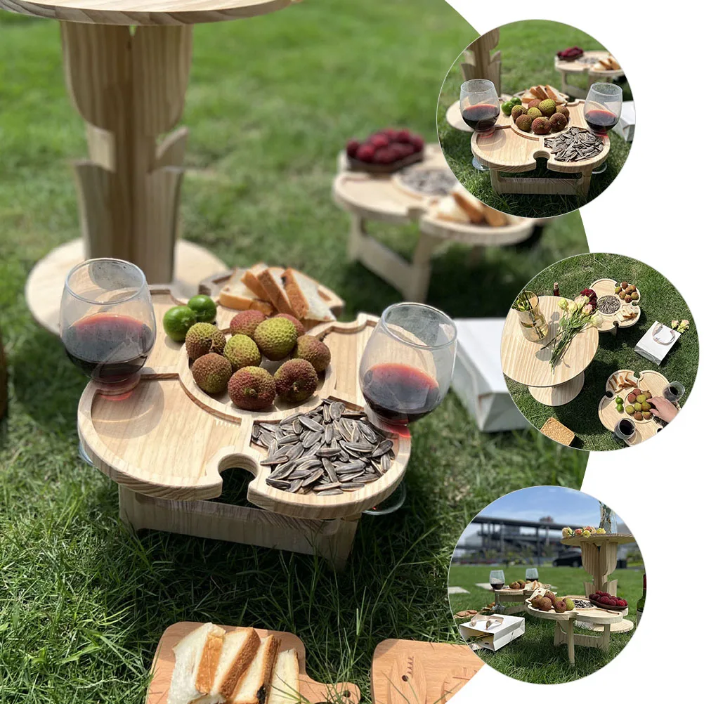Tavolo da picnic portatile in legno Tavoli da picnic per esterni Tavolo pieghevole da pavimento Regali da spiaggia Tavolini Mobili da giardino