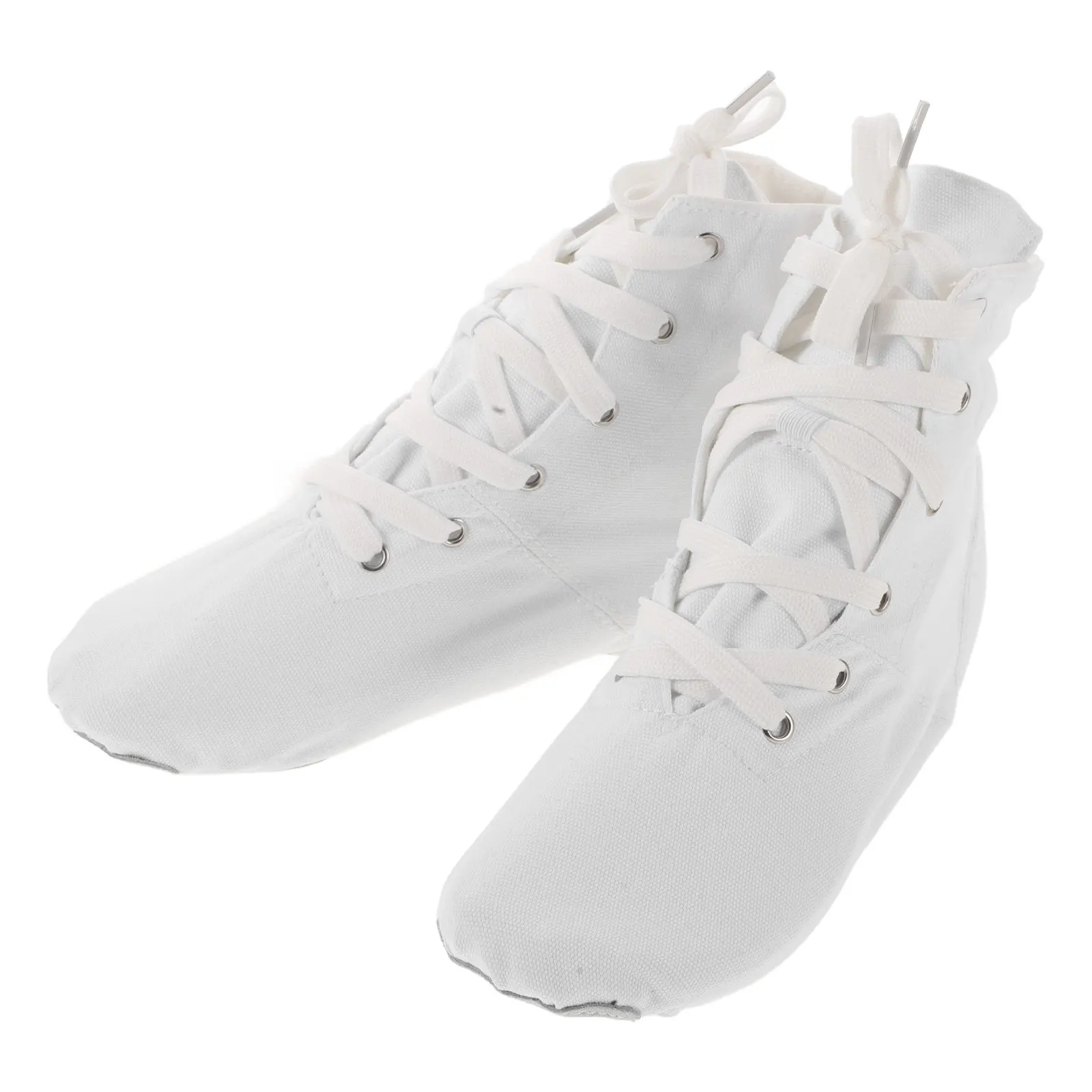 

High Top Canvas Jazz Dance Shoes Breathable Ballet Sneakers Split Sole Lace-Up Ankle Support for Women Black Jazz Shoes